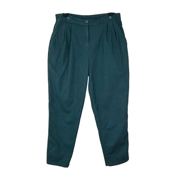 Seasalt Cornwall Espalier Trousers UK 14/ US 10 Teal Blue Cotton Chino Pleated - Picture 1 of 7